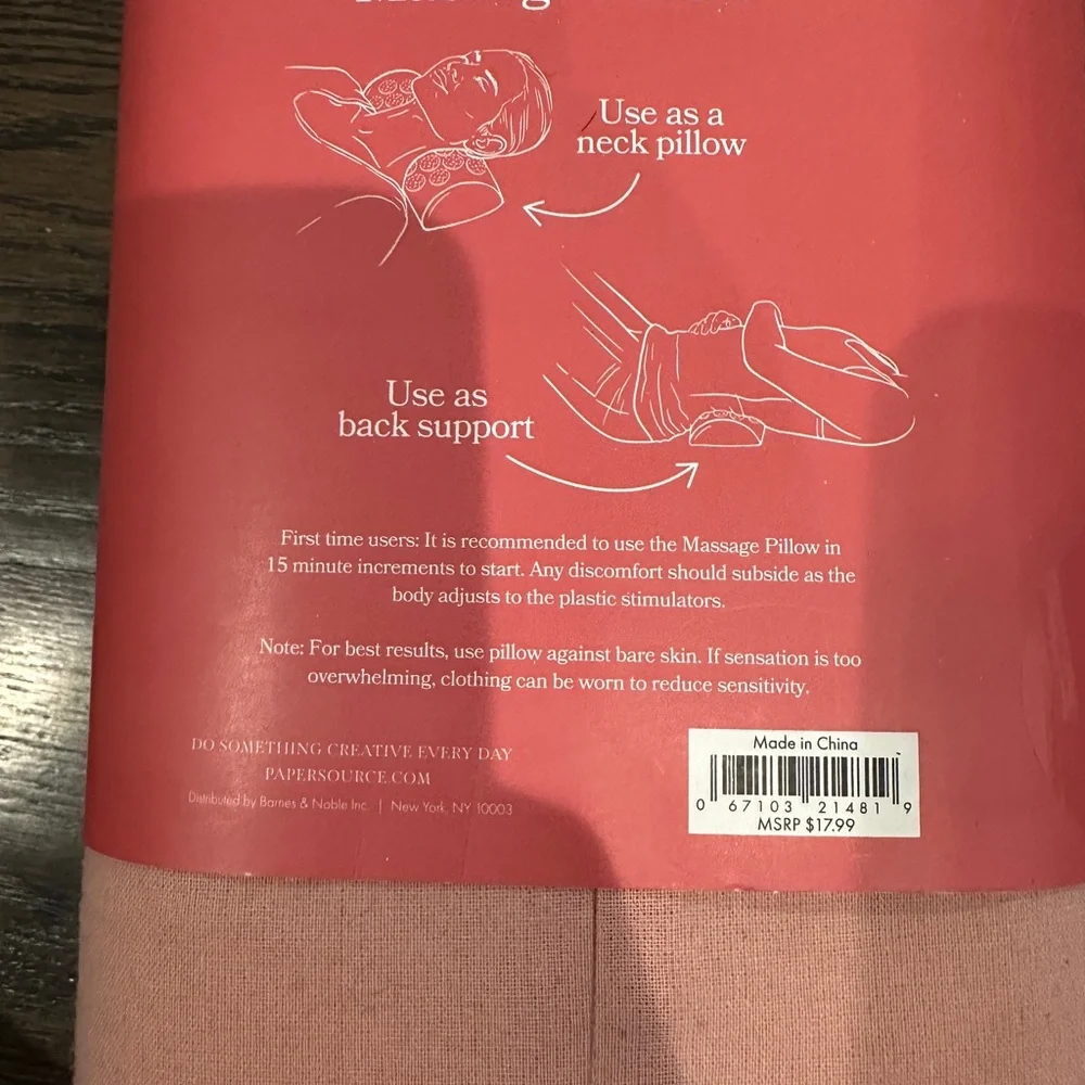 Paper Source Pink Neck and Back Support Pillow